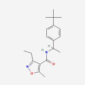 molecular formula C19H26N2O2 B4723472 N-[1-(4-tert-butylphenyl)ethyl]-3-ethyl-5-methyl-1,2-oxazole-4-carboxamide 