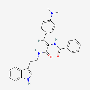 molecular formula C28H28N4O2 B4723745 N-[(Z)-1-[4-(dimethylamino)phenyl]-3-[2-(1H-indol-3-yl)ethylamino]-3-oxoprop-1-en-2-yl]benzamide 