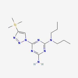 molecular formula C14H26N8Si B4723936 N2,N2-DIPROPYL-6-[4-(TRIMETHYLSILYL)-1H-1,2,3-TRIAZOL-1-YL]-1,3,5-TRIAZINE-2,4-DIAMINE 