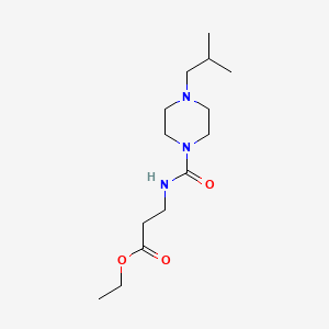 molecular formula C14H27N3O3 B4724007 ETHYL 3-{[(4-ISOBUTYLPIPERAZINO)CARBONYL]AMINO}PROPANOATE 