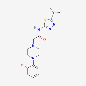 molecular formula C17H22FN5OS B4724015 2-[4-(2-fluorophenyl)piperazin-1-yl]-N-[5-(propan-2-yl)-1,3,4-thiadiazol-2-yl]acetamide 