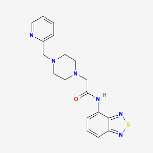 molecular formula C18H20N6OS B4724054 N-(2,1,3-BENZOTHIADIAZOL-4-YL)-2-{4-[(PYRIDIN-2-YL)METHYL]PIPERAZIN-1-YL}ACETAMIDE 
