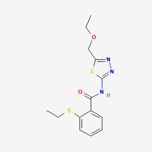 molecular formula C14H17N3O2S2 B4724064 N-[5-(ethoxymethyl)-1,3,4-thiadiazol-2-yl]-2-(ethylsulfanyl)benzamide 