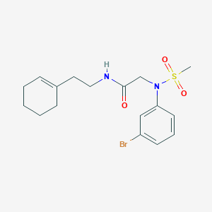 molecular formula C17H23BrN2O3S B4724093 N~2~-(3-bromophenyl)-N-[2-(cyclohex-1-en-1-yl)ethyl]-N~2~-(methylsulfonyl)glycinamide 