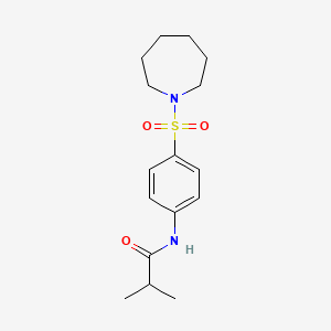 molecular formula C16H24N2O3S B4724109 N-[4-(AZEPANE-1-SULFONYL)PHENYL]-2-METHYLPROPANAMIDE 