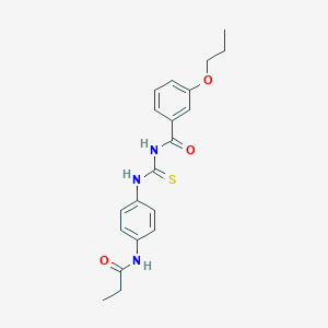 molecular formula C20H23N3O3S B4724143 N-((4-Propionamidophenyl)carbamothioyl)-3-propoxybenzamide 