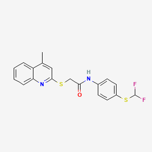 molecular formula C19H16F2N2OS2 B4724145 N-{4-[(difluoromethyl)sulfanyl]phenyl}-2-[(4-methylquinolin-2-yl)sulfanyl]acetamide 