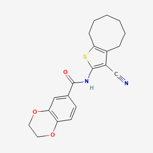 molecular formula C20H20N2O3S B4724196 N-(3-cyano-4,5,6,7,8,9-hexahydrocycloocta[b]thiophen-2-yl)-2,3-dihydro-1,4-benzodioxine-6-carboxamide 