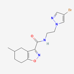 molecular formula C14H17BrN4O2 B4724220 N~3~-[2-(4-BROMO-1H-PYRAZOL-1-YL)ETHYL]-5-METHYL-4,5,6,7-TETRAHYDRO-1,2-BENZISOXAZOLE-3-CARBOXAMIDE 