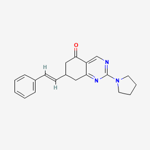 molecular formula C20H21N3O B4724282 7-((1E)-2-phenylvinyl)-2-pyrrolidinyl-6,7,8-trihydroquinazolin-5-one 