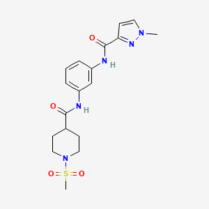 molecular formula C18H23N5O4S B4724350 N~4~-(3-{[(1-METHYL-1H-PYRAZOL-3-YL)CARBONYL]AMINO}PHENYL)-1-(METHYLSULFONYL)-4-PIPERIDINECARBOXAMIDE 