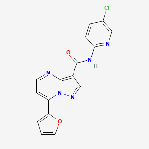 molecular formula C16H10ClN5O2 B4724363 N-(5-CHLORO-2-PYRIDYL)-7-(2-FURYL)PYRAZOLO[1,5-A]PYRIMIDINE-3-CARBOXAMIDE 