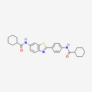 molecular formula C27H31N3O2S B4724475 N-[2-(4-CYCLOHEXANEAMIDOPHENYL)-1,3-BENZOTHIAZOL-6-YL]CYCLOHEXANECARBOXAMIDE 