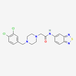 molecular formula C19H19Cl2N5OS B4724516 N-(2,1,3-BENZOTHIADIAZOL-5-YL)-2-[4-(3,4-DICHLOROBENZYL)-1-PIPERAZINYL]ACETAMIDE 