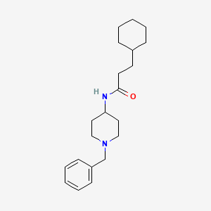 molecular formula C21H32N2O B4724549 N-(1-benzylpiperidin-4-yl)-3-cyclohexylpropanamide 