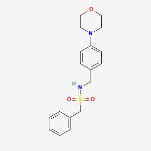 molecular formula C18H22N2O3S B4724682 N-{[4-(morpholin-4-yl)phenyl]methyl}-1-phenylmethanesulfonamide 