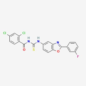molecular formula C21H12Cl2FN3O2S B4724720 2,4-dichloro-N-{[2-(3-fluorophenyl)-1,3-benzoxazol-5-yl]carbamothioyl}benzamide CAS No. 364623-39-2