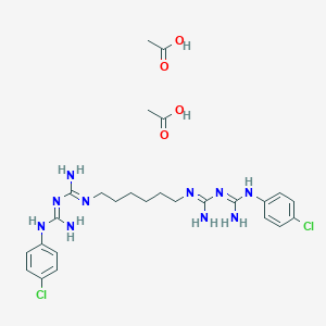 molecular formula C26H38Cl2N10O4 B047248 醋酸氯己定 CAS No. 56-95-1