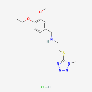 molecular formula C14H22ClN5O2S B4725712 N-[(4-ethoxy-3-methoxyphenyl)methyl]-2-(1-methyltetrazol-5-yl)sulfanylethanamine;hydrochloride 