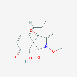 B047260 (6Z)-10-hydroxy-2-methoxy-3-methylidene-6-propylidene-2-azaspiro[4.5]dec-7-ene-1,4,9-trione CAS No. 114582-74-0