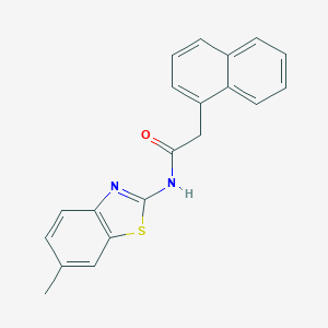 molecular formula C20H16N2OS B472682 N-(6-methyl-1,3-benzothiazol-2-yl)-2-(1-naphthyl)acetamide CAS No. 307510-48-1