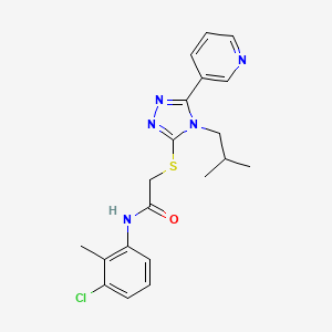 molecular formula C20H22ClN5OS B4726976 N-(3-chloro-2-methylphenyl)-2-{[4-(2-methylpropyl)-5-(pyridin-3-yl)-4H-1,2,4-triazol-3-yl]sulfanyl}acetamide 