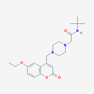 molecular formula C22H31N3O4 B4727011 N-tert-butyl-2-{4-[(6-ethoxy-2-oxo-2H-chromen-4-yl)methyl]piperazin-1-yl}acetamide 