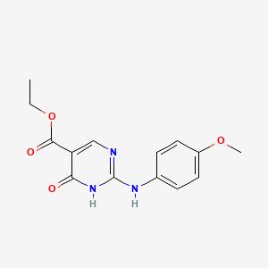 molecular formula C14H15N3O4 B4727077 Ethyl 2-[(4-methoxyphenyl)amino]-6-oxo-1,6-dihydropyrimidine-5-carboxylate 
