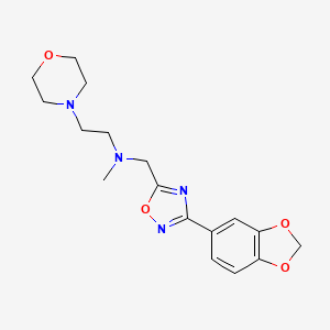 molecular formula C17H22N4O4 B4727109 N-[[3-(1,3-benzodioxol-5-yl)-1,2,4-oxadiazol-5-yl]methyl]-N-methyl-2-morpholin-4-ylethanamine 