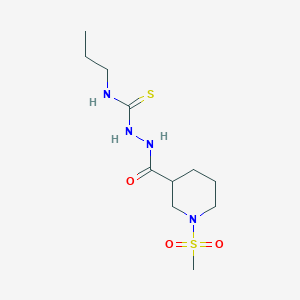 molecular formula C11H22N4O3S2 B4727183 2-{[1-(methylsulfonyl)piperidin-3-yl]carbonyl}-N-propylhydrazinecarbothioamide 