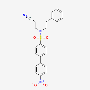 molecular formula C23H21N3O4S B4727273 N-(2-CYANOETHYL)-4'-NITRO-N-(2-PHENYLETHYL)-[1,1'-BIPHENYL]-4-SULFONAMIDE 