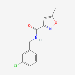 molecular formula C12H11ClN2O2 B4727399 N-[(3-chlorophenyl)methyl]-5-methyl-1,2-oxazole-3-carboxamide 