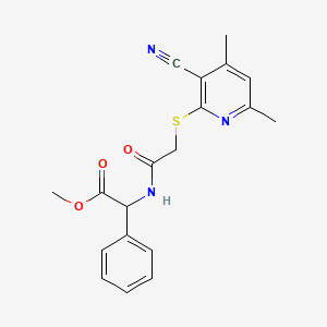 molecular formula C19H19N3O3S B4727497 METHYL 2-{2-[(3-CYANO-4,6-DIMETHYLPYRIDIN-2-YL)SULFANYL]ACETAMIDO}-2-PHENYLACETATE 