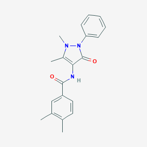 molecular formula C20H21N3O2 B472755 N-(1,5-dimethyl-3-oxo-2-phenyl-2,3-dihydro-1H-pyrazol-4-yl)-3,4-dimethylbenzamide CAS No. 433963-75-8