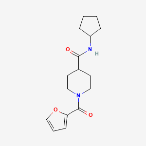 molecular formula C16H22N2O3 B4727638 N-cyclopentyl-1-(furan-2-carbonyl)piperidine-4-carboxamide 