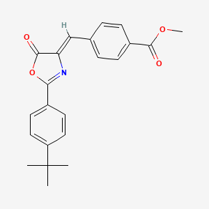 molecular formula C22H21NO4 B4727660 methyl 4-{[2-(4-tert-butylphenyl)-5-oxo-1,3-oxazol-4(5H)-ylidene]methyl}benzoate 
