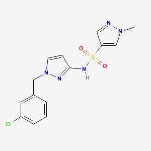 molecular formula C14H14ClN5O2S B4727713 N~4~-[1-(3-CHLOROBENZYL)-1H-PYRAZOL-3-YL]-1-METHYL-1H-PYRAZOLE-4-SULFONAMIDE 