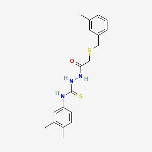 molecular formula C19H23N3OS2 B4727816 N-(3,4-dimethylphenyl)-2-{[(3-methylbenzyl)thio]acetyl}hydrazinecarbothioamide 