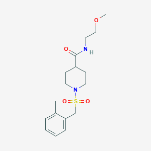 molecular formula C17H26N2O4S B4727820 N-(2-METHOXYETHYL)-1-[(2-METHYLPHENYL)METHANESULFONYL]PIPERIDINE-4-CARBOXAMIDE 
