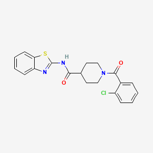 molecular formula C20H18ClN3O2S B4727849 N-(1,3-benzothiazol-2-yl)-1-(2-chlorobenzoyl)piperidine-4-carboxamide 