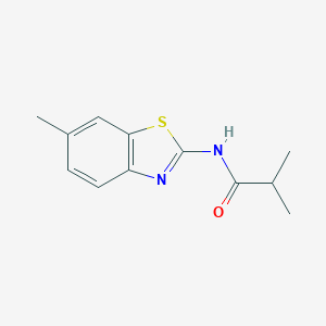 molecular formula C12H14N2OS B472788 2-methyl-N-(6-methyl-1,3-benzothiazol-2-yl)propanamide CAS No. 425388-49-4