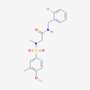molecular formula C18H21ClN2O4S B4728014 N-(2-chlorobenzyl)-N~2~-[(4-methoxy-3-methylphenyl)sulfonyl]-N~2~-methylglycinamide 