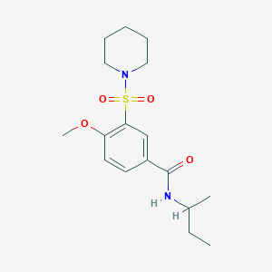 molecular formula C17H26N2O4S B4728111 N-(butan-2-yl)-4-methoxy-3-(piperidin-1-ylsulfonyl)benzamide 