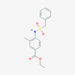 molecular formula C17H19NO4S B4728176 ETHYL 3-METHYL-4-(PHENYLMETHANESULFONAMIDO)BENZOATE 