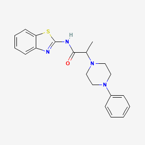 molecular formula C20H22N4OS B4728293 N-(1,3-benzothiazol-2-yl)-2-(4-phenylpiperazin-1-yl)propanamide CAS No. 946692-63-3