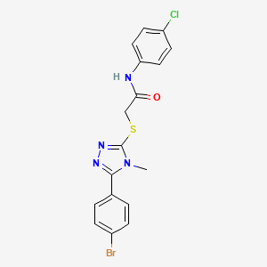 molecular formula C17H14BrClN4OS B4728294 2-{[5-(4-bromophenyl)-4-methyl-4H-1,2,4-triazol-3-yl]sulfanyl}-N-(4-chlorophenyl)acetamide 