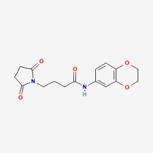 molecular formula C16H18N2O5 B4728330 N-(2,3-dihydro-1,4-benzodioxin-6-yl)-4-(2,5-dioxopyrrolidin-1-yl)butanamide 