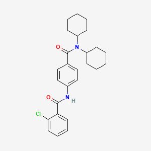 molecular formula C26H31ClN2O2 B4728436 2-chloro-N-[4-(dicyclohexylcarbamoyl)phenyl]benzamide 