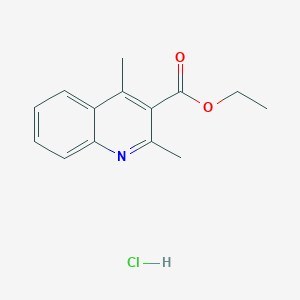 3-Quinolinecarboxylic acid, 2,4-dimethyl-, ethyl ester, hydrochloride