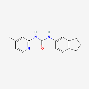molecular formula C16H17N3O B4728675 N-(2,3-DIHYDRO-1H-INDEN-5-YL)-N'-(4-METHYL-2-PYRIDYL)UREA 